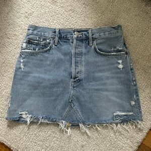 Agolde Denim Jean Mini Quinn Skirt Swapmeet 27